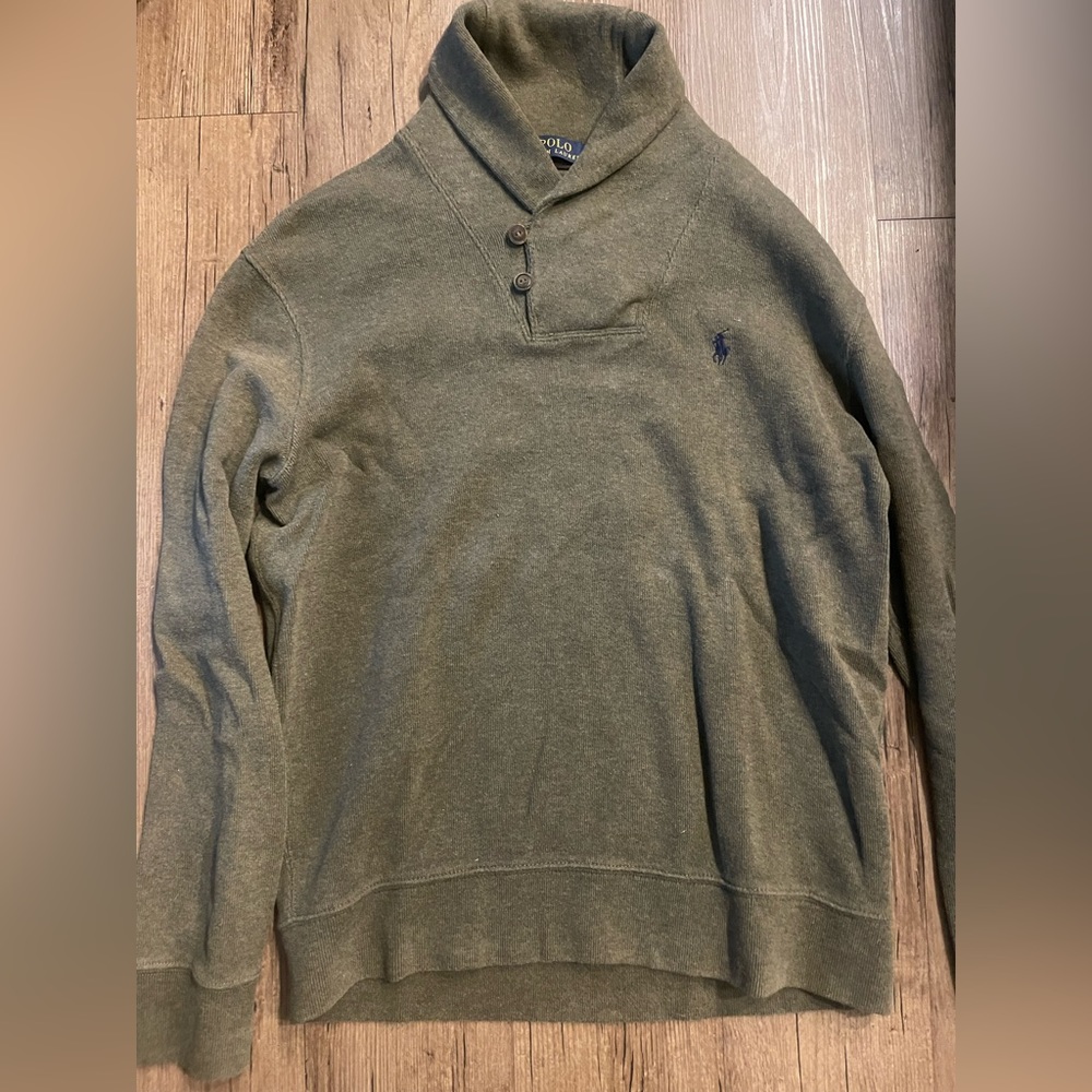 Polo Ralph Lauren Shawl Collar Sweater (olive Green) size M